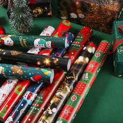 9pcs Christmas Gift Wrapping Paper Bouquet Flower Decorative Large Size Ribbons