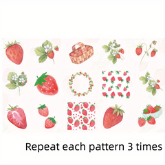 45pcs Boxed Strawberry Pink Sealing Stickers for Scrapbook and Diary Decoration