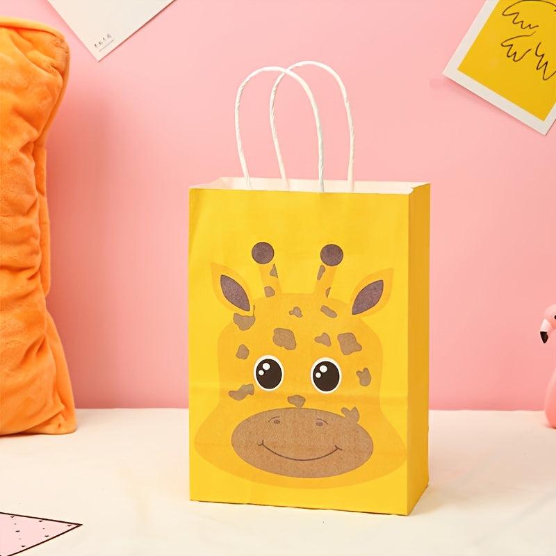 6pcs Animal Gift Bags With Handles Goodie Bags