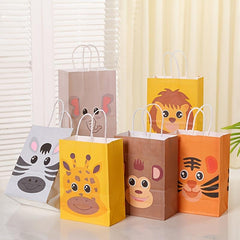 6pcs Animal Gift Bags With Handles Goodie Bags