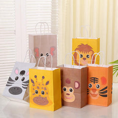 6pcs Animal Gift Bags With Handles Goodie Bags