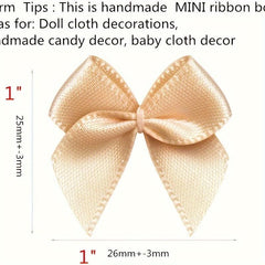 100pcs Mini Ribbon Bows Flowers DIY Craft Sewing Scrapbooking Wedding
