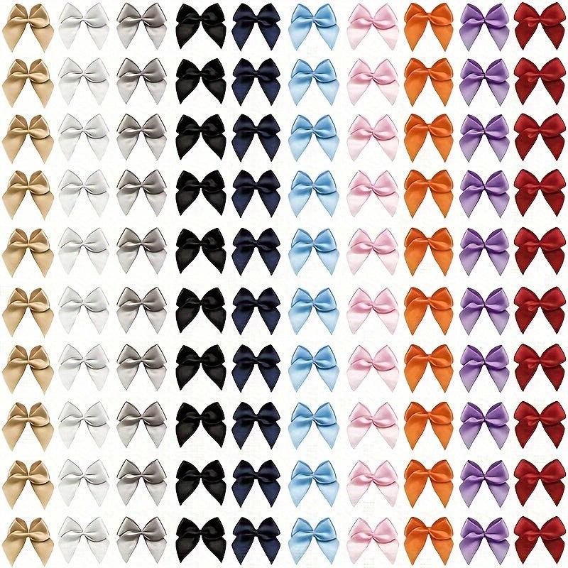 100pcs Mini Ribbon Bows Flowers DIY Craft Sewing Scrapbooking Wedding