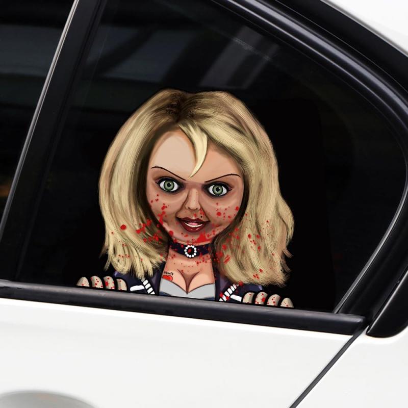 Horror Bride Car Sticker Peeking Decal Waterproof Vinyl Car Sticker