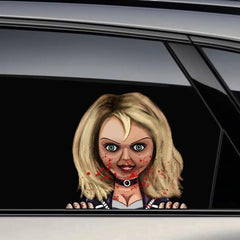 Horror Bride Car Sticker Peeking Decal Waterproof Vinyl Car Sticker