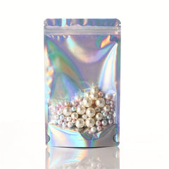 100pcs Laser Self-Standing Bone Bag Mobile Phone Case Holographic Packaging