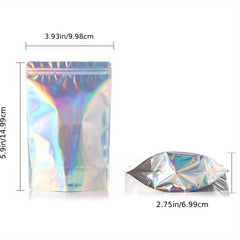 100pcs Laser Self-Standing Bone Bag Mobile Phone Case Holographic Packaging