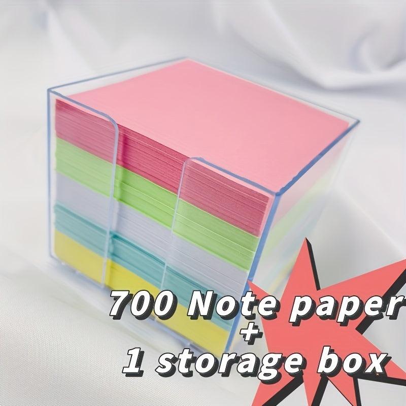 700 Sheets Sticky Notes & Storage Box Desktop Organizer