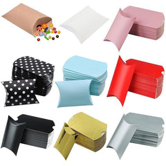 10pcs Paper Pillow Boxes for Candy Cookies - Bridal Birthday