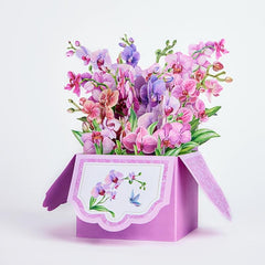 Orchid Pop Up Flower Box Card - Home Decor & Mother's Day