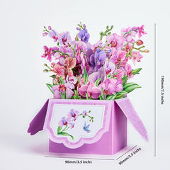 Orchid Pop Up Flower Box Card - Home Decor & Mother's Day