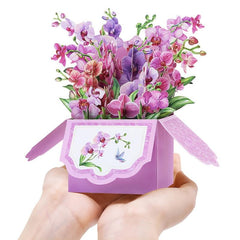 Orchid Pop Up Flower Box Card - Home Decor & Mother's Day