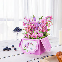 Orchid Pop Up Flower Box Card - Home Decor & Mother's Day