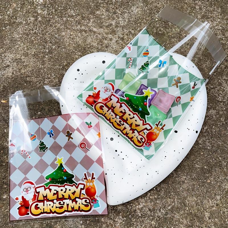100pcs Christmas Opp Ziplock Bag Santa Claus Party Packaging