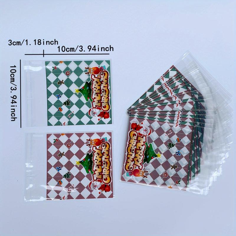 100pcs Christmas Opp Ziplock Bag Santa Claus Party Packaging
