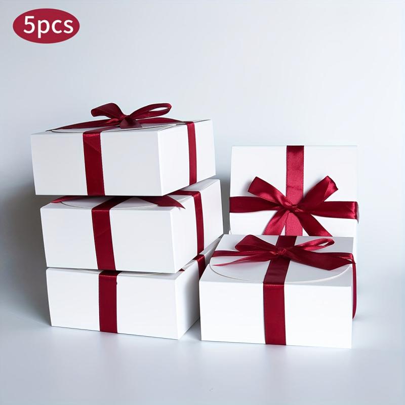 5pcs All-in-One Gift Packaging Set with Bow Ribbon - Ideal for Any Occasion