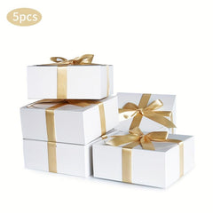 5pcs All-in-One Gift Packaging Set with Bow Ribbon - Ideal for Any Occasion