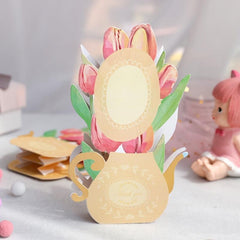 3D Tulip Flower Greeting Card - Birthday Blessing for Mom