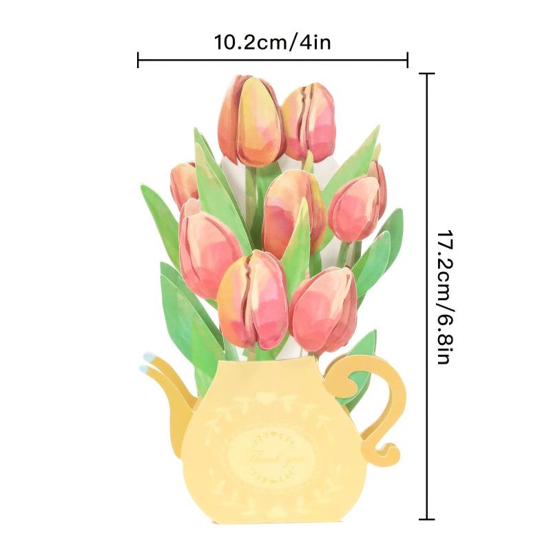 3D Tulip Flower Greeting Card - Birthday Blessing for Mom
