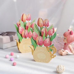 3D Tulip Flower Greeting Card - Birthday Blessing for Mom