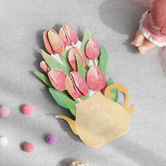 3D Tulip Flower Greeting Card - Birthday Blessing for Mom