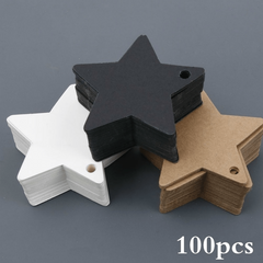 100pcs Five pointed Star Christmas Wedding Label Party Gift Card