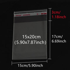 100pcs 4x6 15 24x20 32 Cm Transparent Self adhesive Sealed Plastic Bags