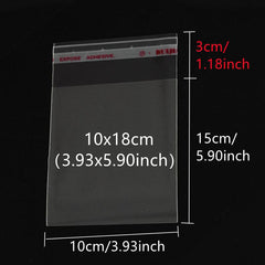100pcs 4x6 15 24x20 32 Cm Transparent Self adhesive Sealed Plastic Bags