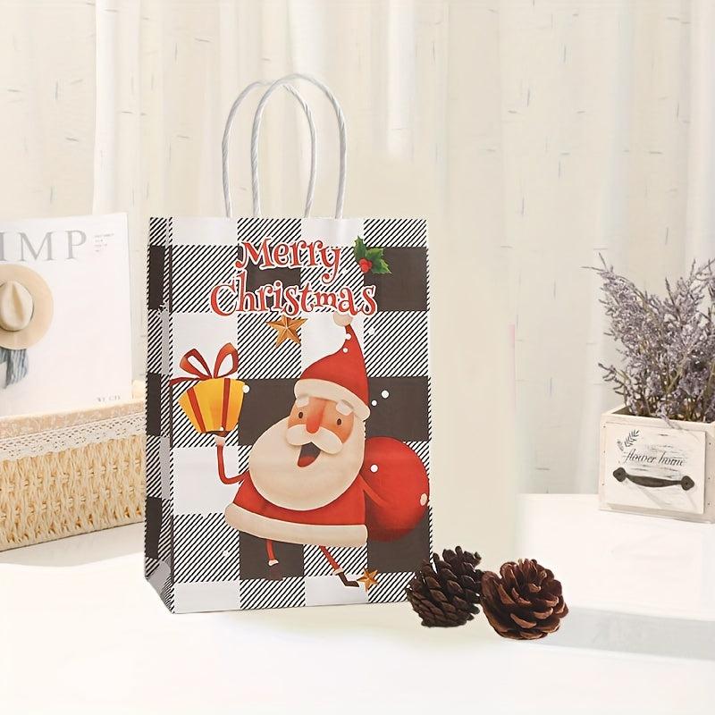 6pcs 21 15 Merry Christmas Gift Bag X Mas Santa Claus Cookie DIY Hand Bags