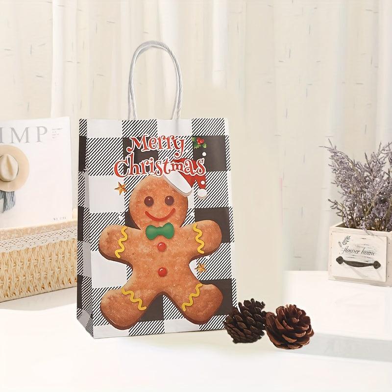 6pcs 21 15 Merry Christmas Gift Bag X Mas Santa Claus Cookie DIY Hand Bags