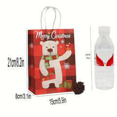 6pcs 21 15 Merry Christmas Gift Bag X Mas Santa Claus Cookie DIY Hand Bags