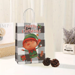 6pcs 21 15 Merry Christmas Gift Bag X Mas Santa Claus Cookie DIY Hand Bags