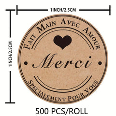 500pcs Sealing Sticker Roll Pack Gift Sticker Label