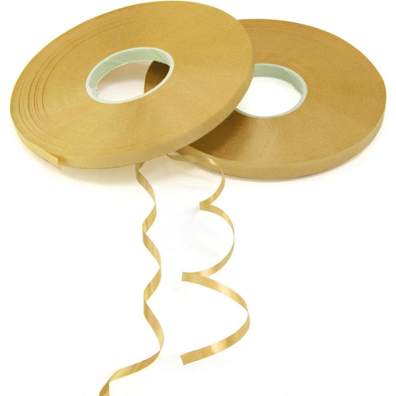 10 Rolls 1968 5in Golden Ribbon For Balloons 5mm Golden Curling Ribbon
