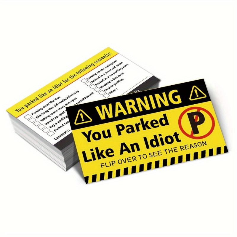 50pcs Bad Parking Cards Funny No Parking Cards with Reasons