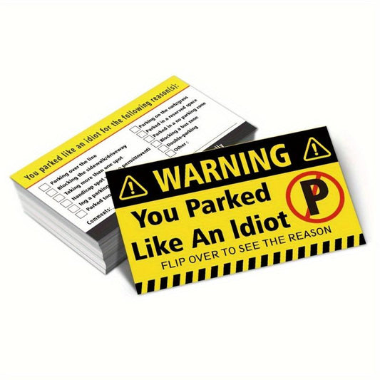 50pcs Bad Parking Cards Funny No Parking Cards with Reasons