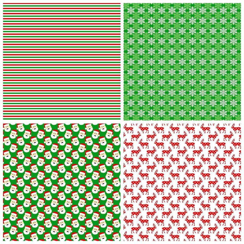 12pcs Christmas Wrapping Paper Santa Claus Pattern