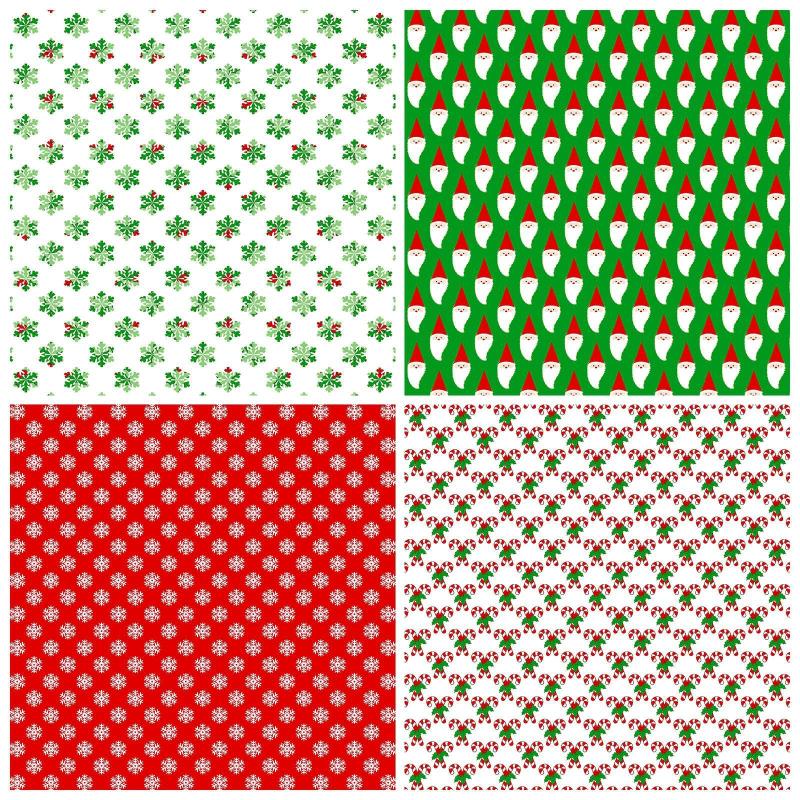 12pcs Christmas Wrapping Paper Santa Claus Pattern