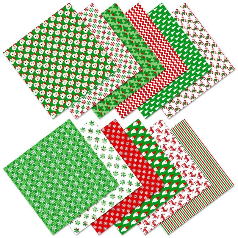 12pcs Christmas Wrapping Paper Santa Claus Pattern