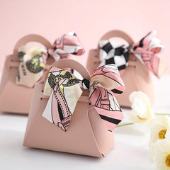 Leather Gift Bags Wedding Favour Bag Mini Handbag With Ribbon Candy Box