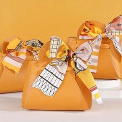 Leather Gift Bags Wedding Favour Bag Mini Handbag With Ribbon Candy Box