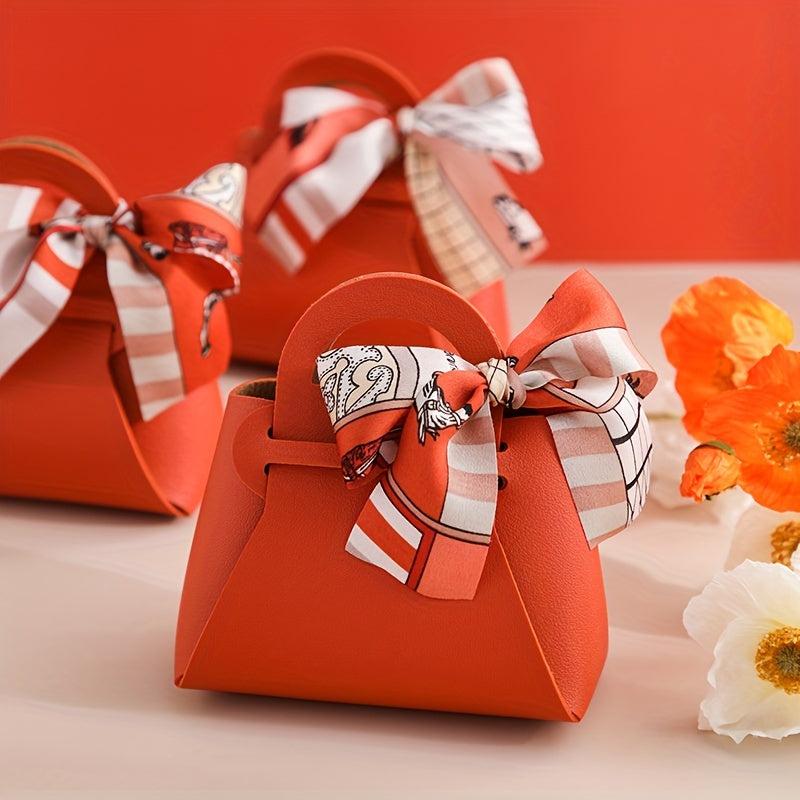 Leather Gift Bags Wedding Favour Bag Mini Handbag With Ribbon Candy Box