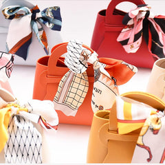 Leather Gift Bags Wedding Favour Bag Mini Handbag With Ribbon Candy Box