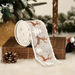 Christmas Ribbon For Christmas Trees Wrapping Fabric Xmas Decorative Ribbon