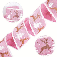 Christmas Ribbon For Christmas Trees Wrapping Fabric Xmas Decorative Ribbon