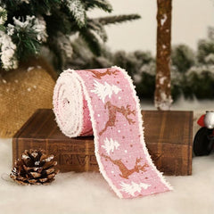 Christmas Ribbon For Christmas Trees Wrapping Fabric Xmas Decorative Ribbon
