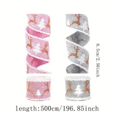 Christmas Ribbon For Christmas Trees Wrapping Fabric Xmas Decorative Ribbon