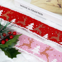 Christmas Ribbon For Christmas Trees Wrapping Fabric Xmas Decorative Ribbon