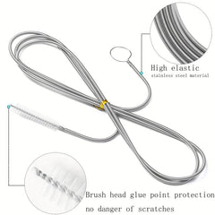 3pcs Long Tube Cleaner Straw Drain Brush Car Sink Hose Fish Tank Refrigerator
