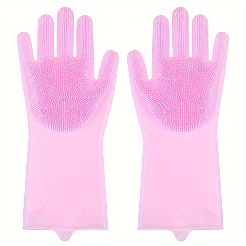 Waterproof Dishwashing Gloves Non-slip Cleaning Brush Protective Gloves